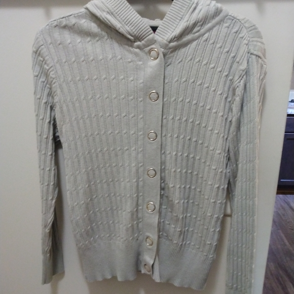 Torrid Cable Snap Button Up Hooded Cardigan Sweater - Picture 1 of 9